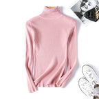 Women Turtleneck Sweater Women Long Sleeve Slim Fit Slimming Solid Color Korean Fresh Knitted Women Bottoming Shirt Bella Mia