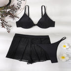 Push Up Bikini Set Sexy Solid Swimsuit Women Mesh Pants Bathing Suits Swimwear Bella Mia