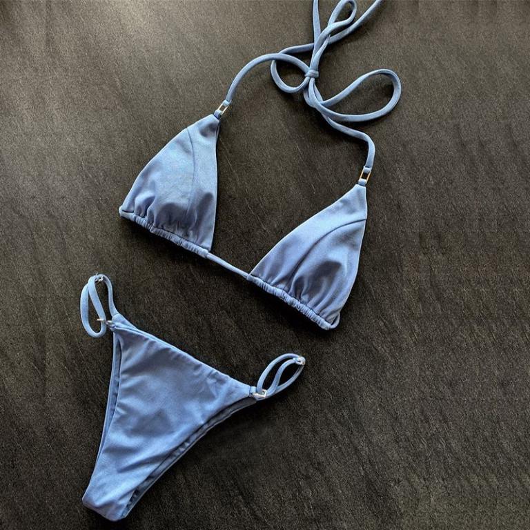 Sexy Micro Mini Bikini Set Solid Swimsuit Women Thong Bathing Suit Swimwear Bella Mia