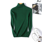 Women Turtleneck Sweater Women Long Sleeve Slim Fit Slimming Solid Color Korean Fresh Knitted Women Bottoming Shirt Bella Mia