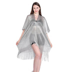 Tassel Gold Bikini Cover Up Sexy Beach Dress Tunics For Women Beachwear Summer See Through Swimsuit Cover-Ups Kaftan Bella Mia