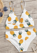 Knot bikinis Mujer Deep v-neck swimsuit Women bathing suit Push up swimwear women High cut Summer bathers Print bikini set Bella Mia