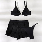 Push Up Bikini Set Sexy Solid Swimsuit Women Mesh Pants Bathing Suits Swimwear Bella Mia