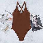 V-Neck One Piece Swimsuit Women Sexy Solid Bathing Suits High Cut Swimwear Bella Mia