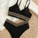 Push Up Bikini Solid Swimsuit Women Sports Bathing Suits Swimwear Bella Mia
