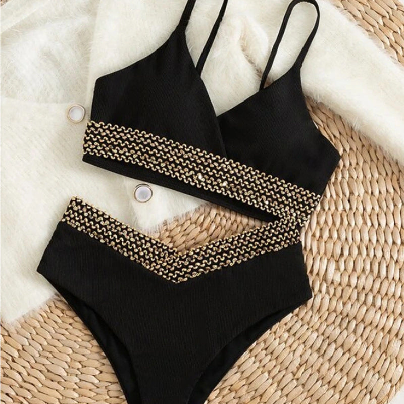 Push Up Bikini Solid Swimsuit Women Sports Bathing Suits Swimwear Bella Mia