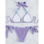 Chain Halter Bikini Set Knot Swimsuit Women Sexy Bathing Suits Backless Swimwear Bella Mia