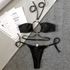 Push Up Bikini Set Swimsuit Women Sexy String Bathing Suits Solid Swimwear Bella Mia