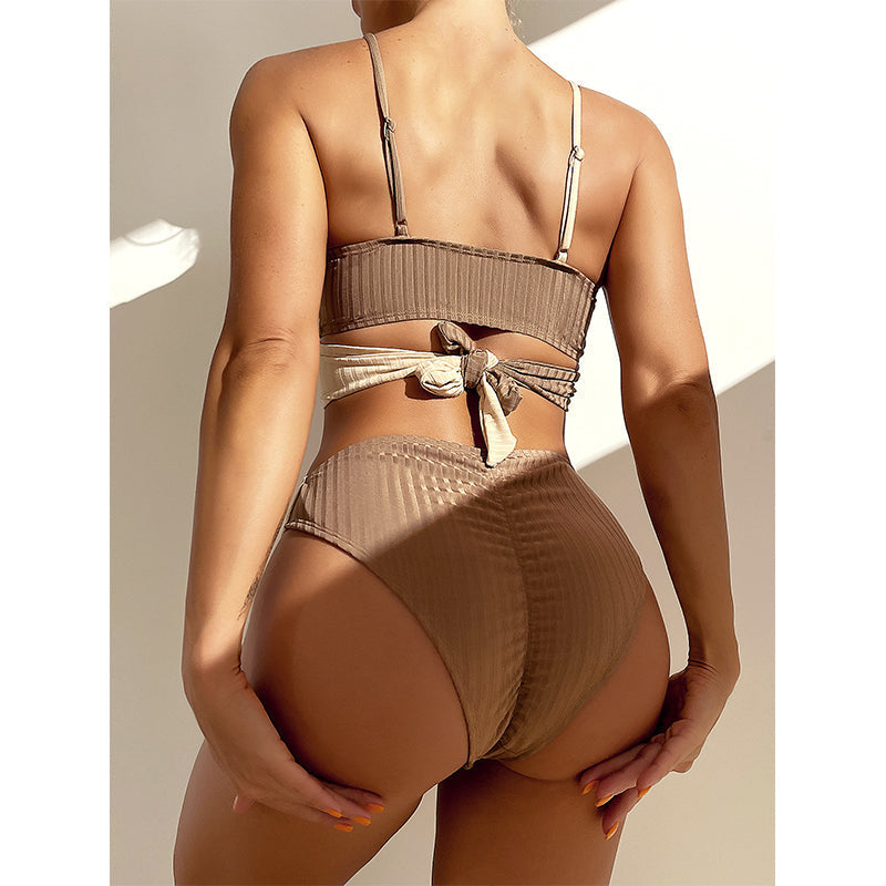 Patchwork Bikini Set Bandeau Swimsuit Women Sports Bathing Suits Swimwear Bella Mia