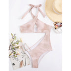 Halter Push Up One Piece Swimsuit Women Hollow Out Cutout Out Bathing Suits Swimwear Bella Mia