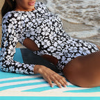 Long Sleeve One Piece Swimsuit Women Floral Print Bathing Suits Swimwear Bella Mia