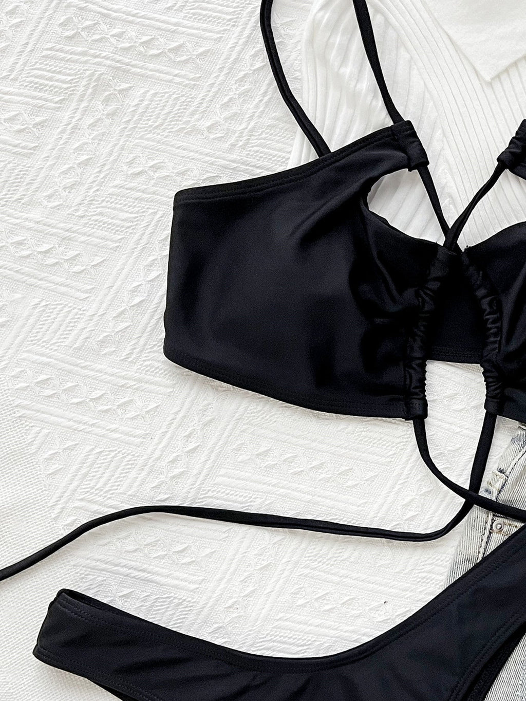 Swimsuit Bikini Solid Color Sexy Bikini Women Seperated Swimwear Triangle Bikini Bella Mia
