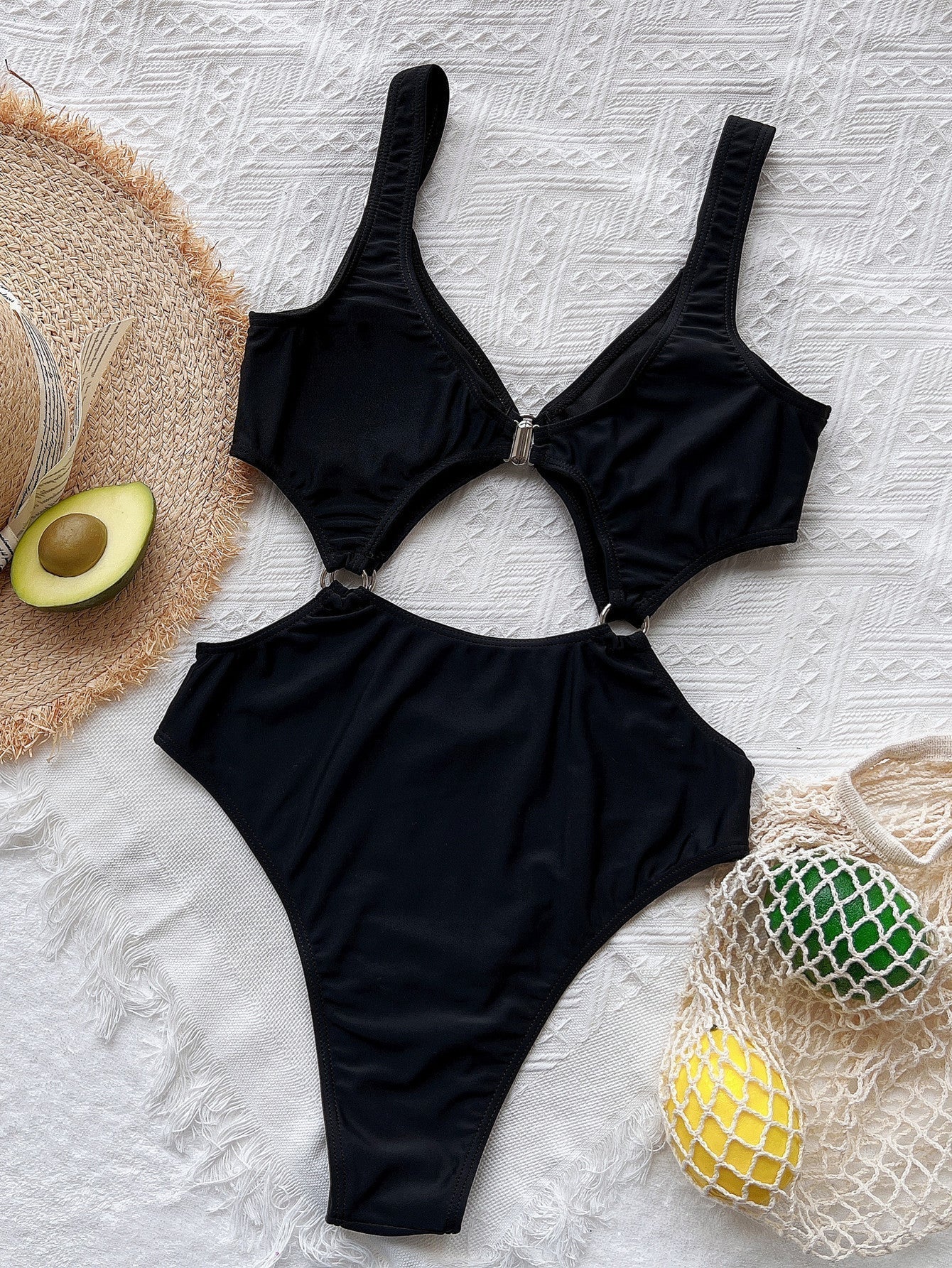 Single Sexy Large Steel Ring Women One-Piece Swimming Suit Swimsuit Bella Mia