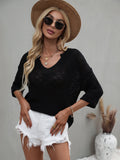 New Spring Summer V-neck WomenClothing Knitted Loose Solid Color Fashion Pullover Women Bella Mia
