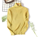 Women Turtleneck Sweater Women Long Sleeve Slim Fit Slimming Solid Color Korean Fresh Knitted Women Bottoming Shirt Bella Mia