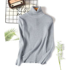 Women Turtleneck Sweater Women Long Sleeve Slim Fit Slimming Solid Color Korean Fresh Knitted Women Bottoming Shirt Bella Mia