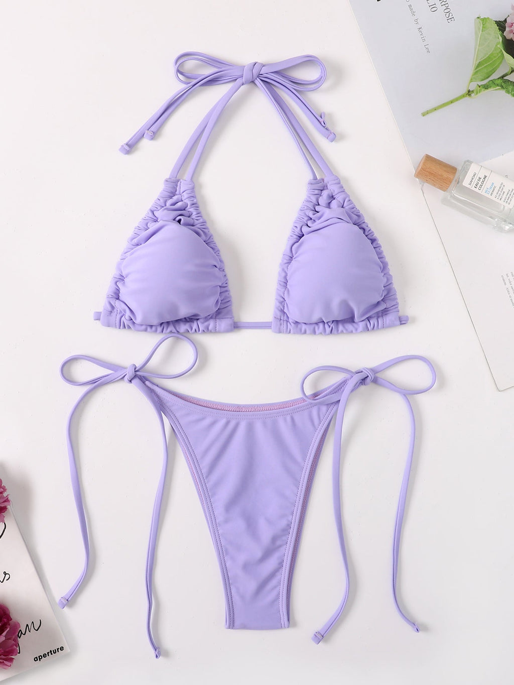 Women Drawstring Lace Split Swimsuit Sexy Bikini Bella Mia
