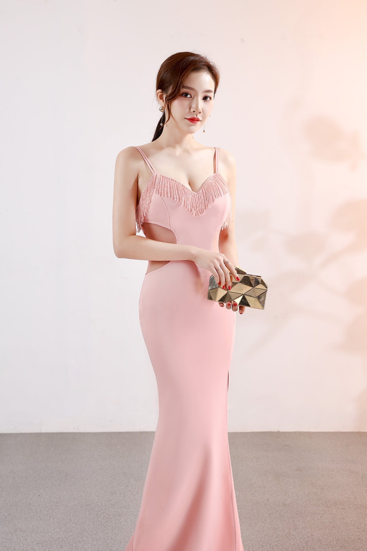 Sling Deep V Plunge Evening Party Dress Long Sexy Slim Fit Slit Nightclub Performance Socialite Evening Dress Bella Mia