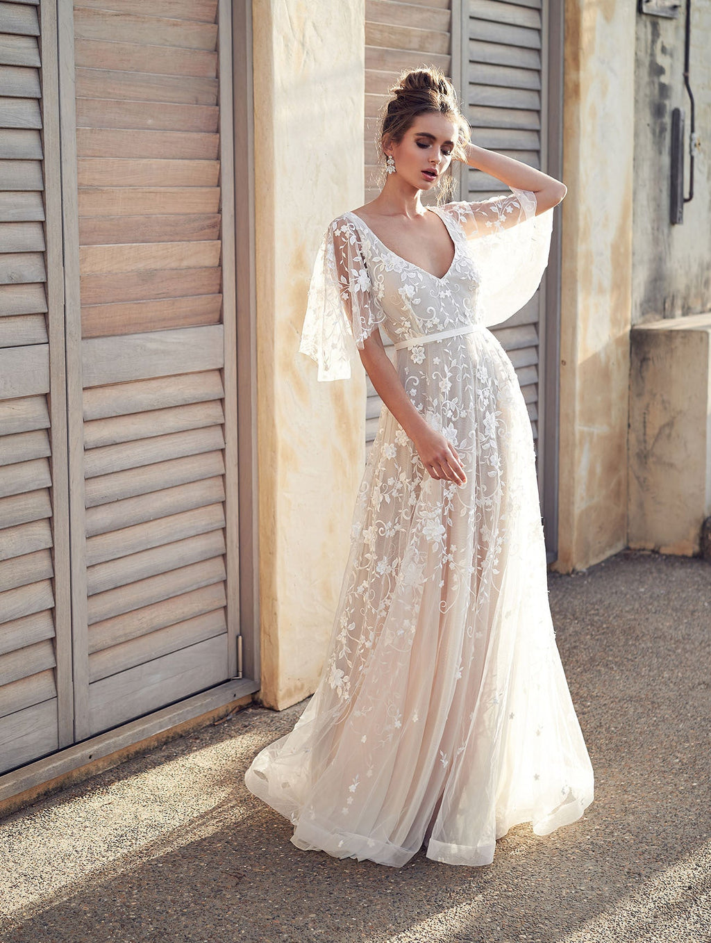 Women Fall Dress Sexy Lace V neck Backless Dress Bella Mia