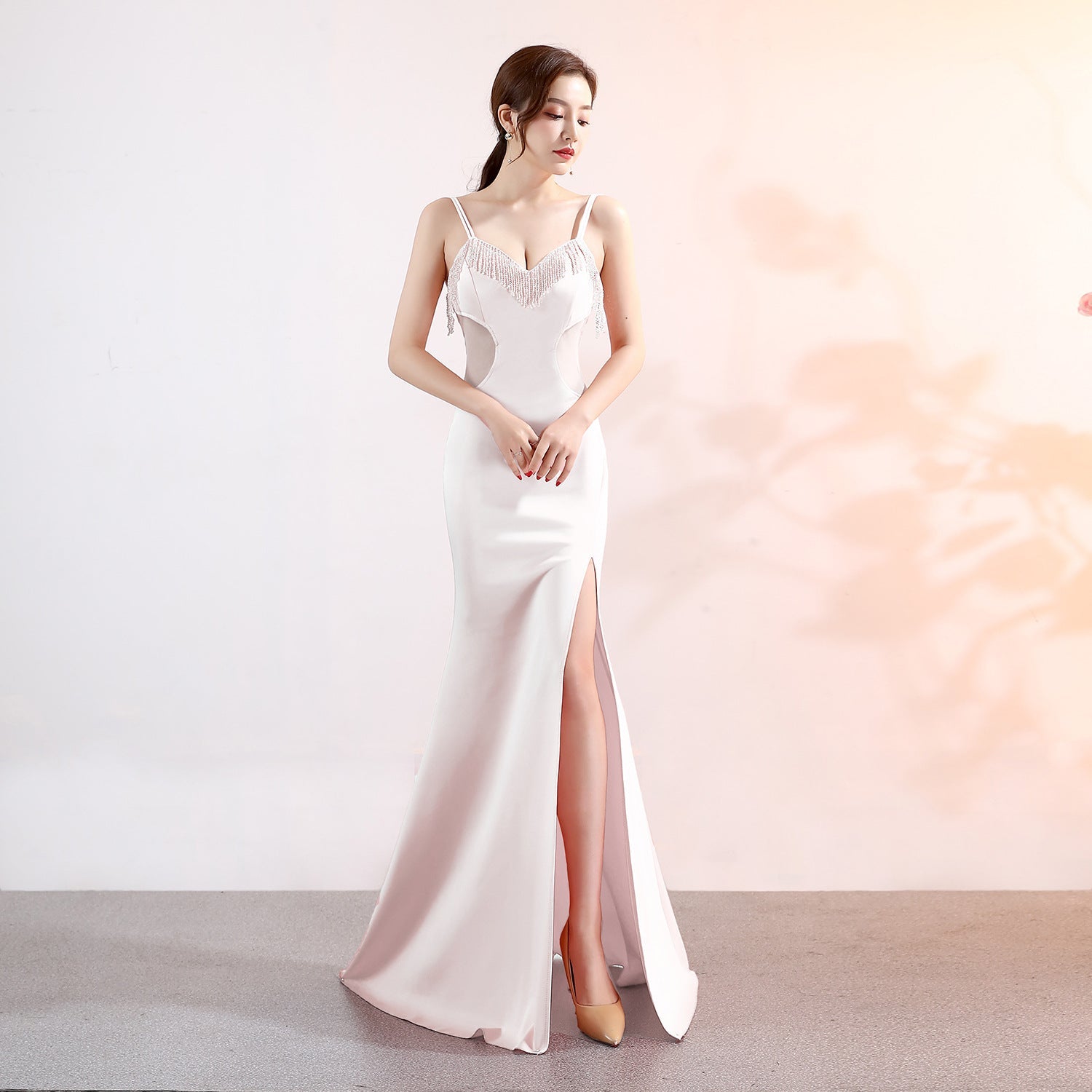 Sling Deep V Plunge Evening Party Dress Long Sexy Slim Fit Slit Nightclub Performance Socialite Evening Dress Bella Mia