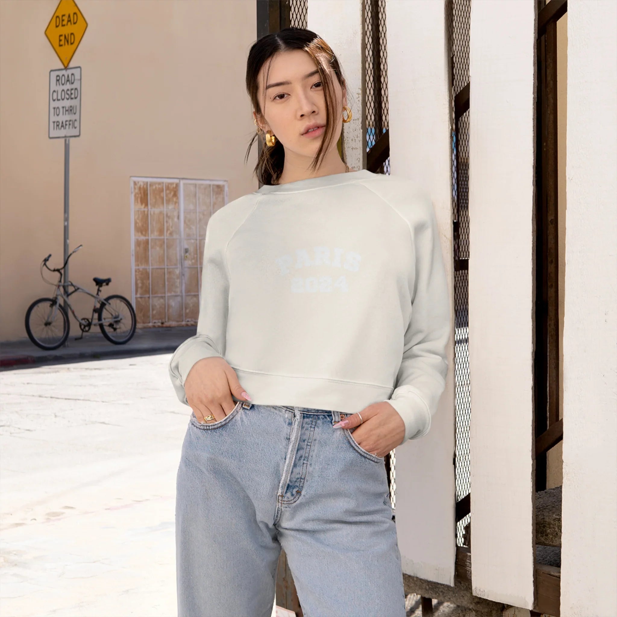Women's Paris 2024 Cropped Fleece Pullover Printify