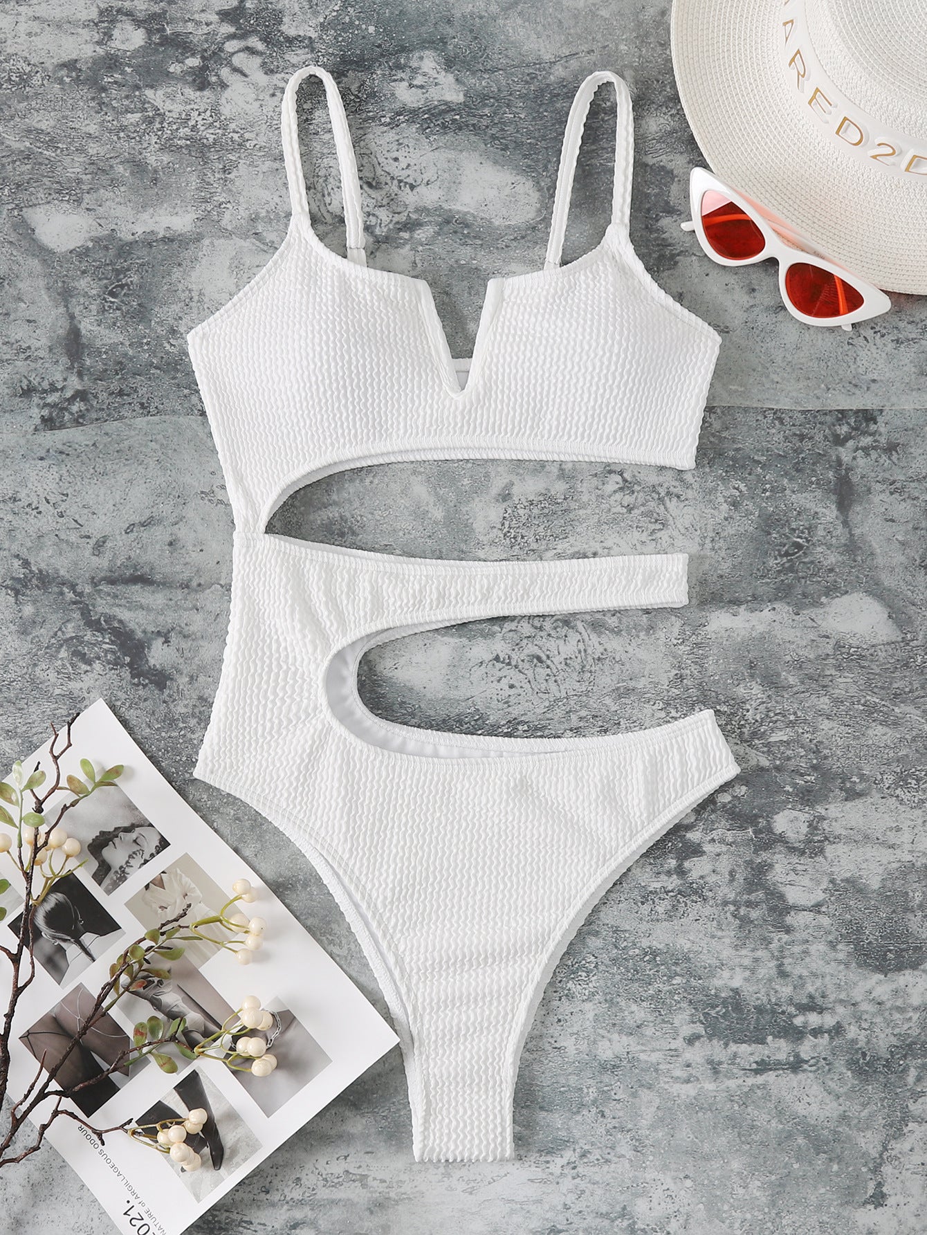 Women Hollow Out Cutout out V neck Sexy Swimsuit Bikini Bella Mia