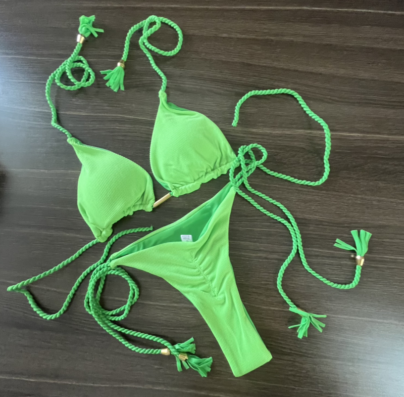Bikini Special Solid Color Braid Rope Swimsuit Multicolor Bikini Bella Mia
