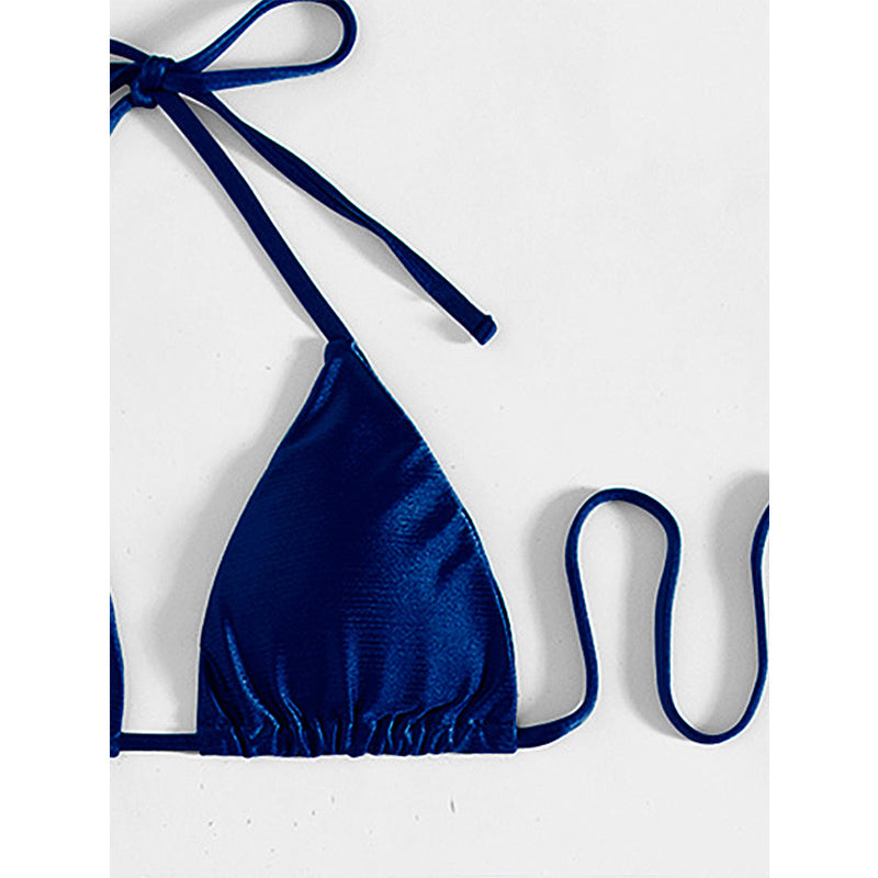 Halter Bikinis Solid Triangle Swimsuit Women High Cut Skirt Swimwear Conjunto Biquinis Feminino Trajes Bella Mia