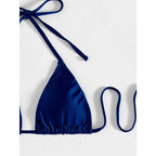 Halter Bikinis Solid Triangle Swimsuit Women High Cut Skirt Swimwear Conjunto Biquinis Feminino Trajes Bella Mia