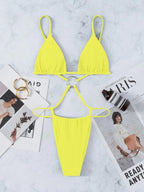 Blue Swimsuit Women Swimming Suit Triangle Swimwear Female Bandage Monokini Brazilian Bathing Suit Summer Bella Mia