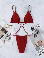 Blue Swimsuit Women Swimming Suit Triangle Swimwear Female Bandage Monokini Brazilian Bathing Suit Summer Bella Mia