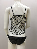 Top Knitted Hollow Out Cutout Bikini Camisole Women Loose Seaside Vacation Beach Sun Protection Blouse Pullover Top Bella Mia