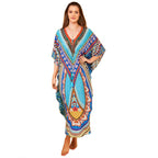 Rayon Positioning Printing Arc Hem Robe Vacation Casual Beach Bikini Sun Protection Blouse Bella Mia