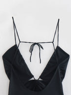 Summer Sling Solid Color All-Matching Open Design Backless Bodysuit Bella Mia