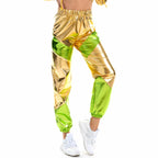 Contrast Color Trousers Women Bronzing Patent Leather Colorful Laser Pocket Loose Women Pants Bella Mia