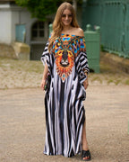 Rayon Positioning Printing Beach Cover up Loose Vacation Dress Beach Cover Up Colors Bella Mia