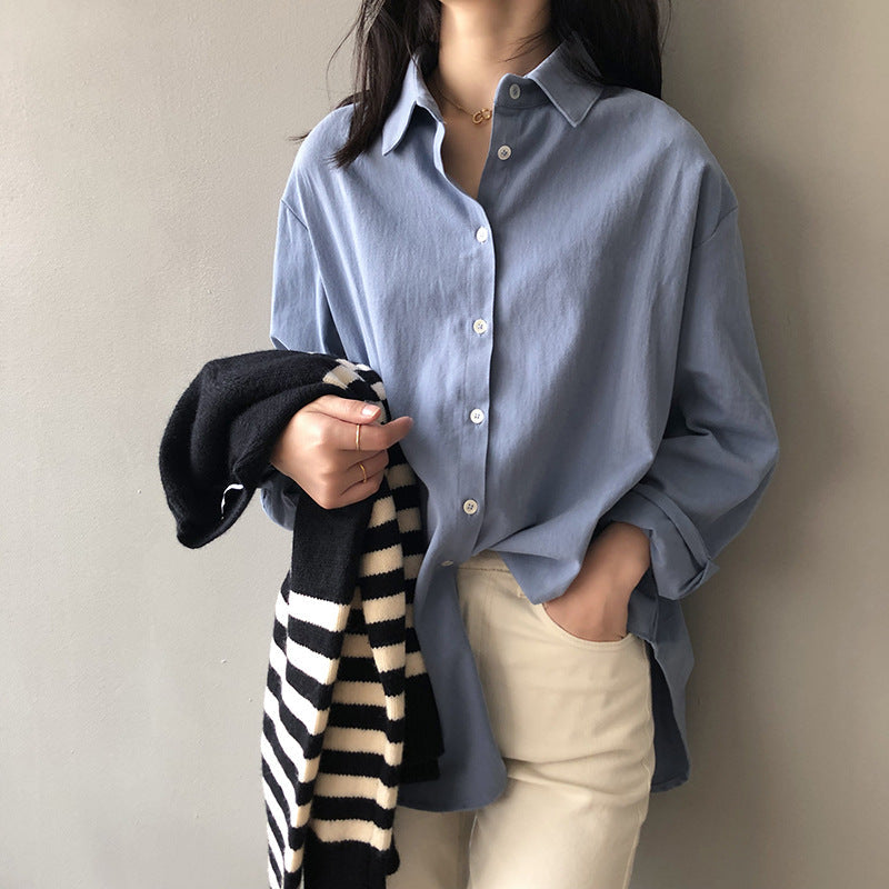 Simple Graceful Shirt Women Spring Loose Casual Shirt Bella Mia