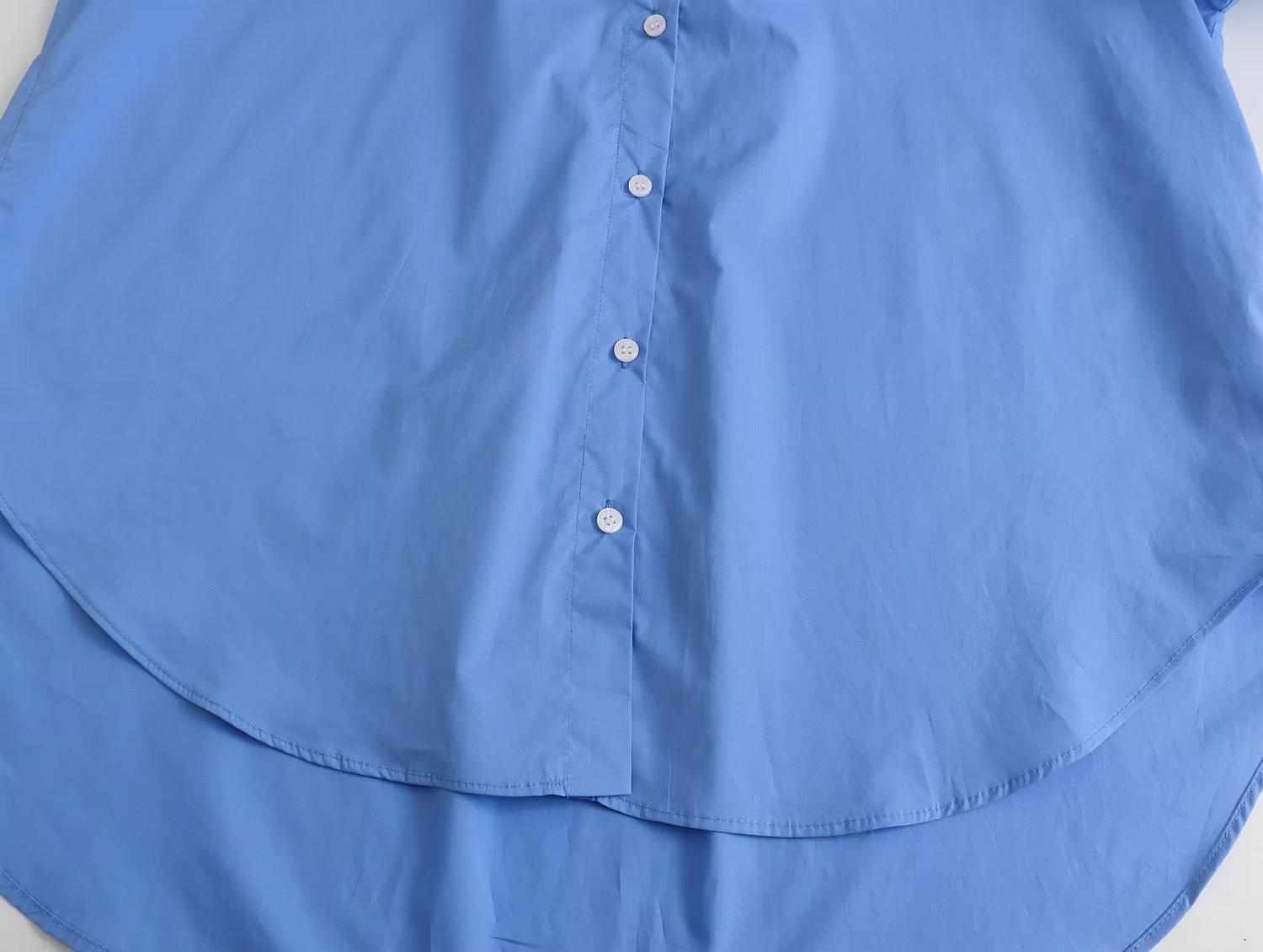 Summer Cotton Solid Color Loose-Fitting Women Shirt Front Rear Collared Poplin Long Sleeve Shirt for Women Bella Mia