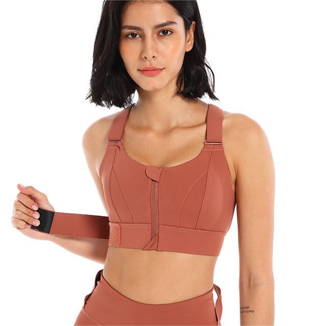 Zipper Sports Underwear Women High Strength Shockproof Running Yoga Beautiful Vest Seamless Push up Workout Bra Bra Bella Mia