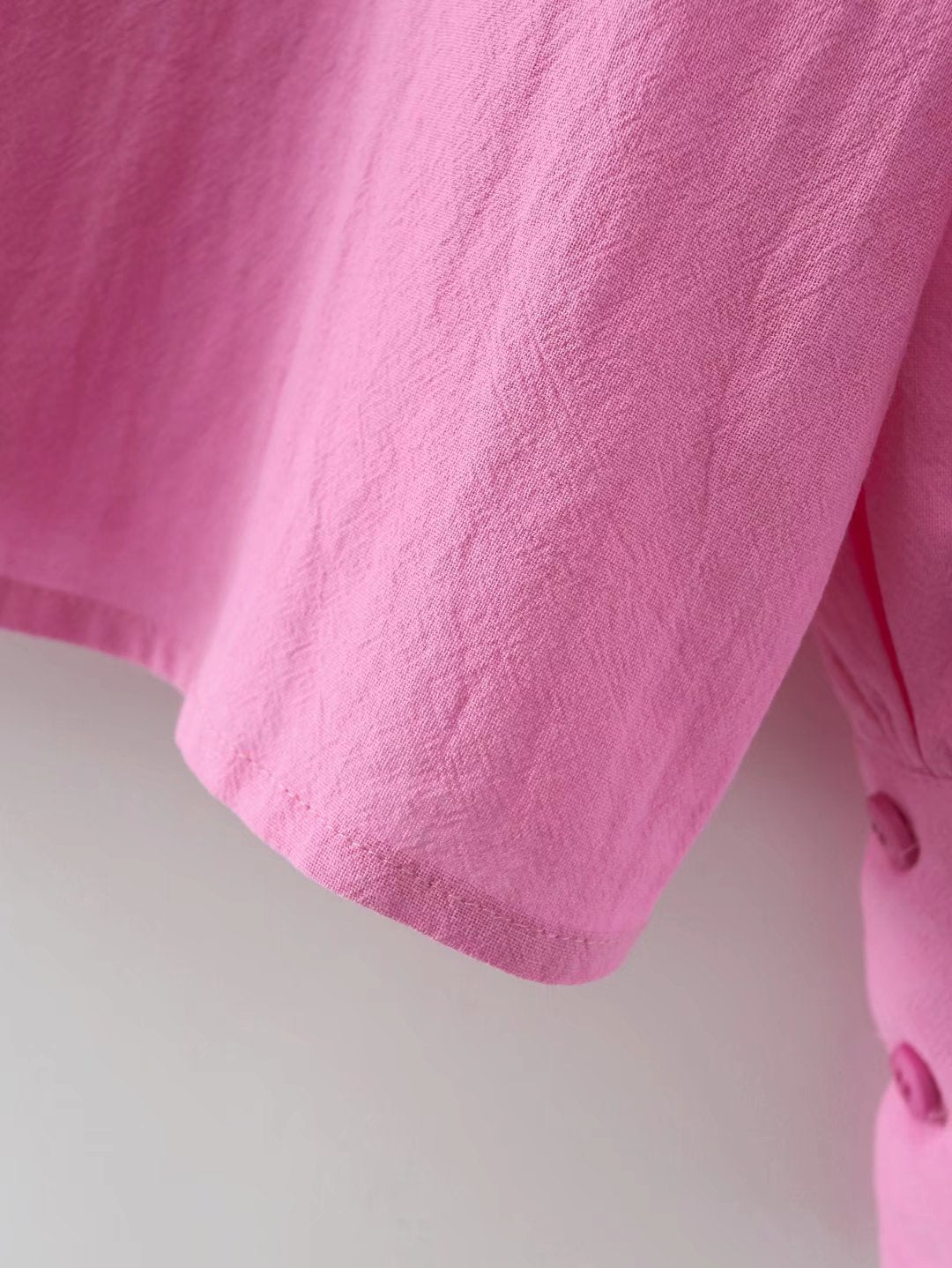 For Polo Collar Solid Color Single-Breasted Lantern Sleeve Cotton Long-Sleeved Shirt For Women Bella Mia