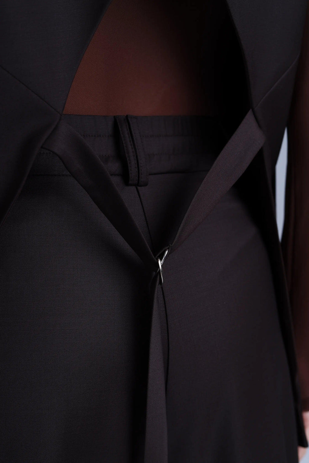 Broadway Monica Longline Virgin Wool Waistcoat in Dark Coffee