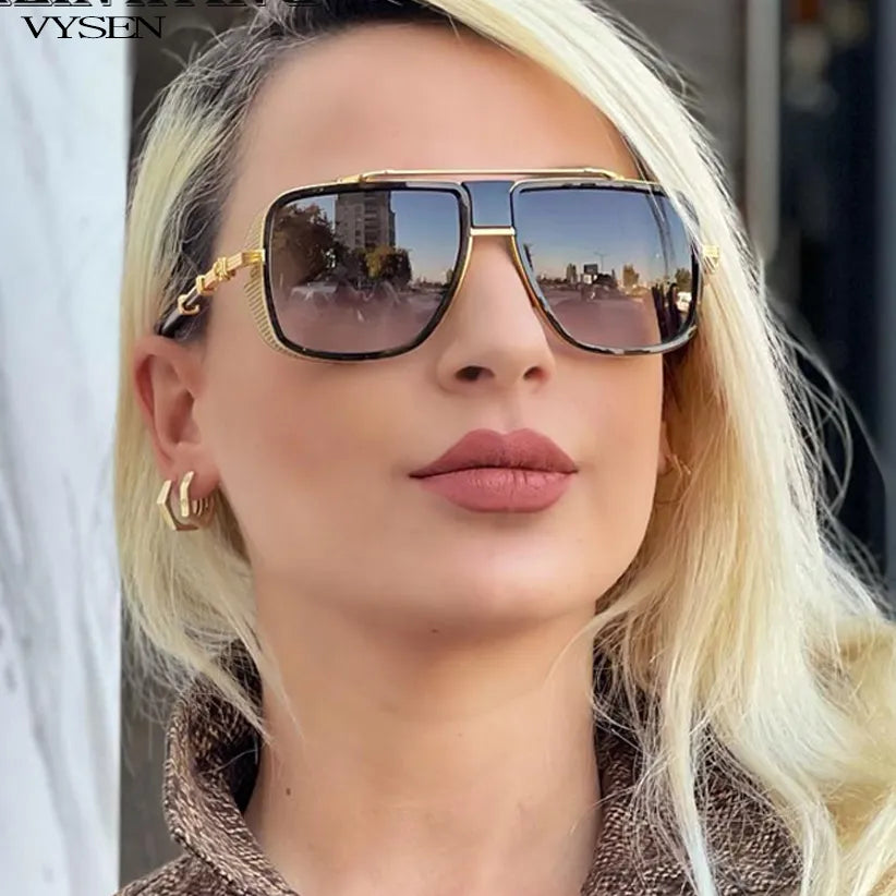 Women's Steampunk Sunglasses For Men 2022 Fashion Luxury Brand Designer Square Punk Sun Glasses Ladies Oversized Trend Eyewear LUXLIFE BRANDS