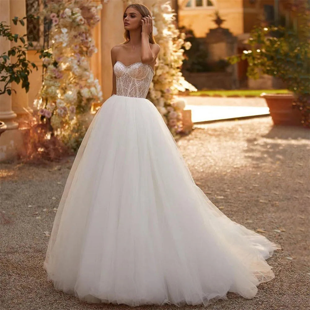 Ethymon Modern Sweetheart Wedding Gown For Bride Off the Shoulder Trumpet Lace Appliques Backless Robe De Mariée Customised Luxlife Brands