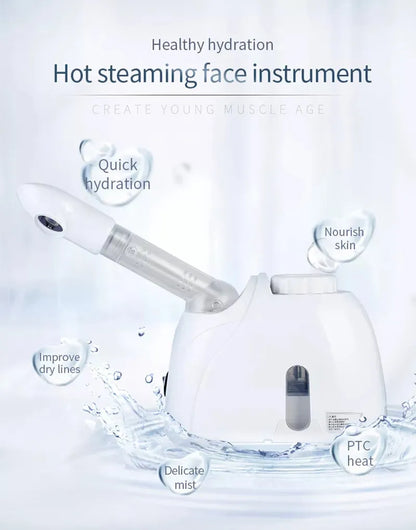 Ozone Facial Steamer Warm Mist Humidifier for Face Deep Cleaning Vaporizer Sprayer Salon Home Spa Skin Care Whitening LUXLIFE BRANDS