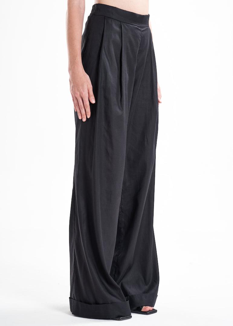 Black Palazzo Tencel Lyocell Pants Aitna ETNA