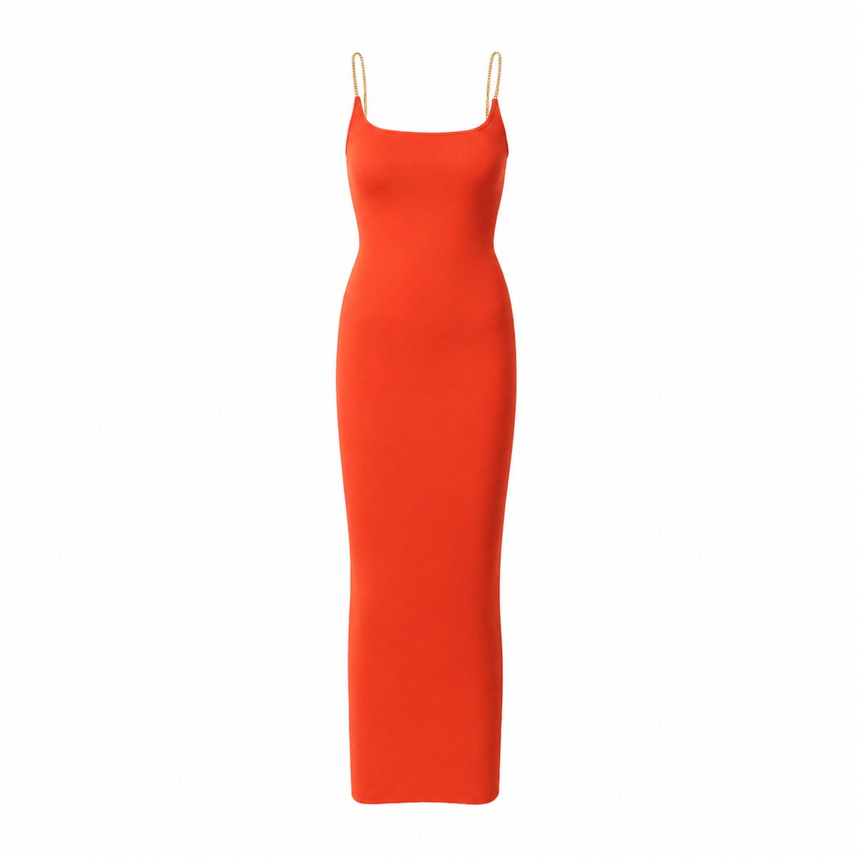 Aurelia Knit Chain Dress in Coral
