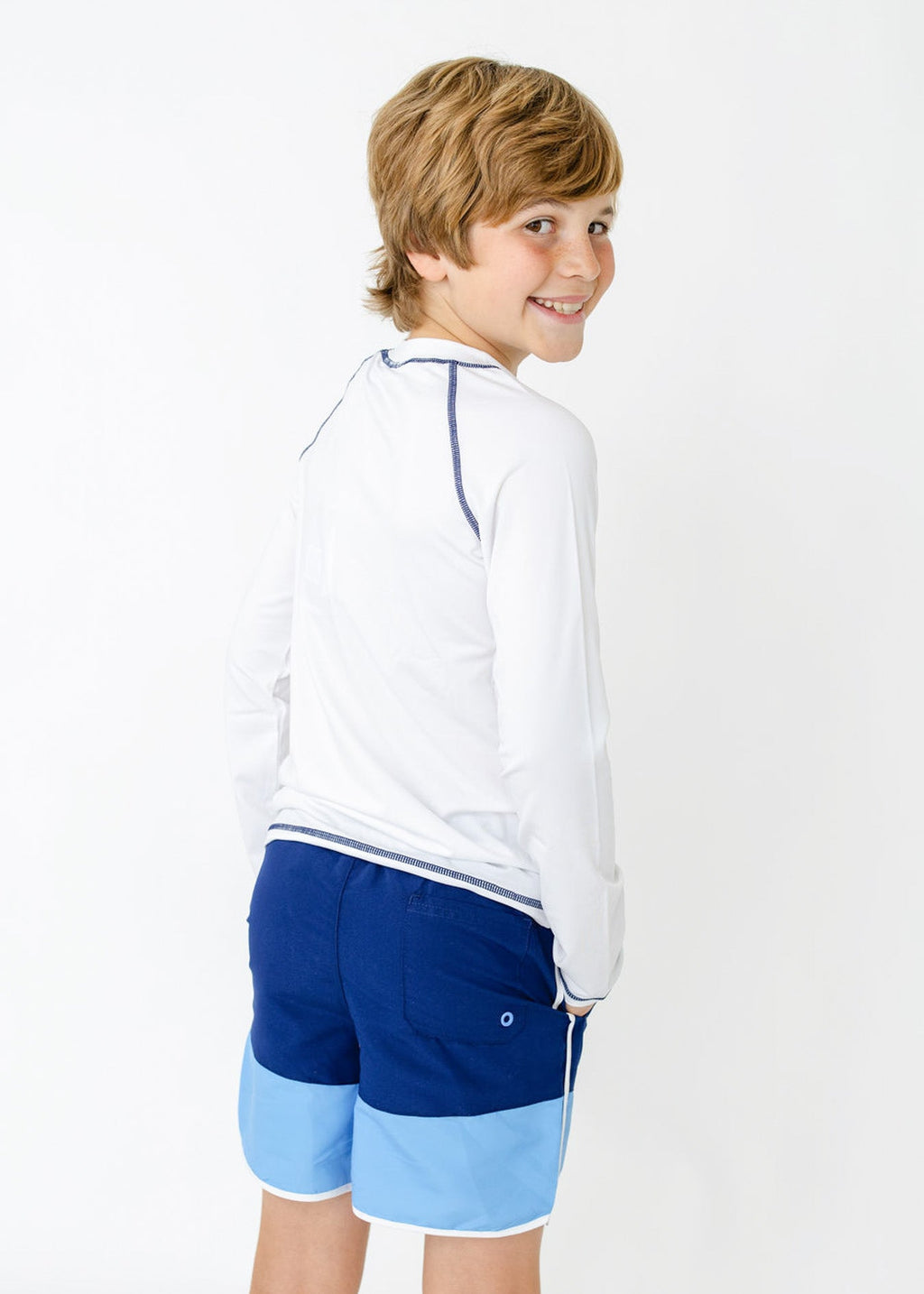 Boys White Long Sleeve Cabana Rashguard Cabana Life