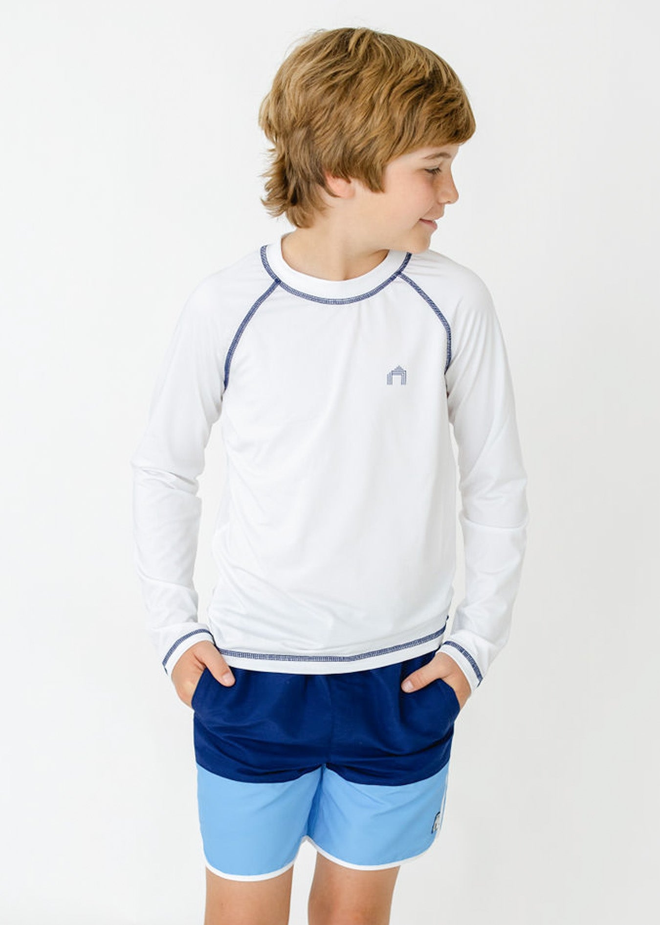 Boys White Long Sleeve Cabana Rashguard Cabana Life