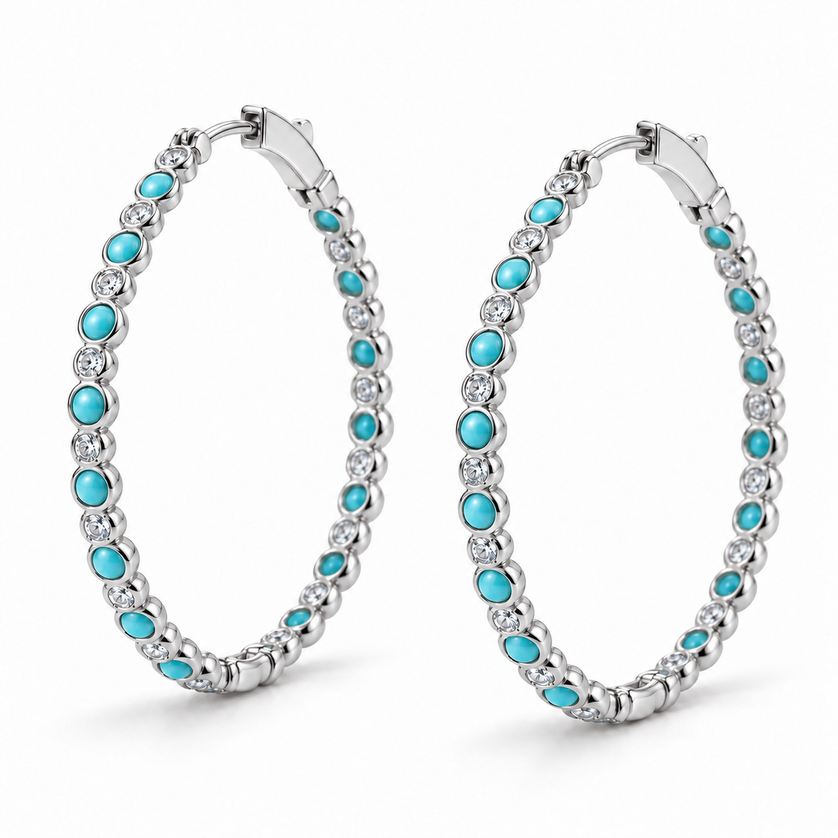 Bryn Turquoise Hoop - Large