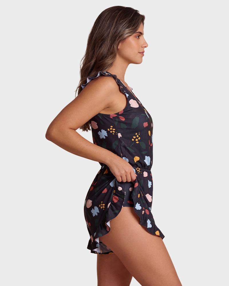 Built-in Bra Swim Romper SheCurve